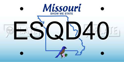 ESQD40 Missouri License Plate