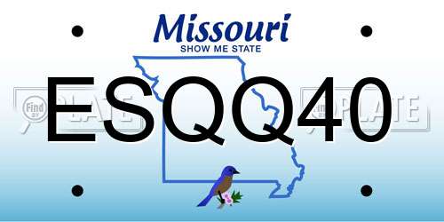 ESQQ40 Missouri License Plate