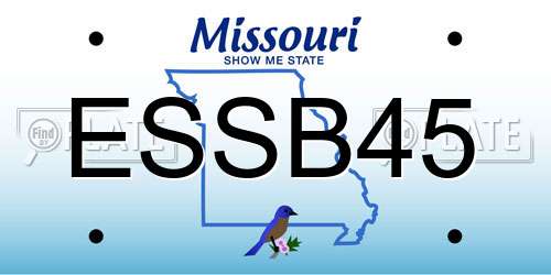 ESSB45 Missouri License Plate