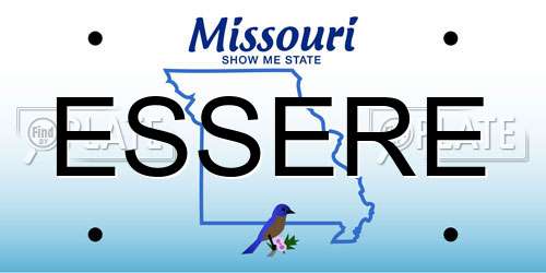 ESSERE Missouri License Plate