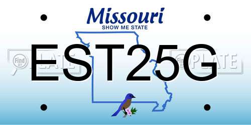 EST25G Missouri License Plate