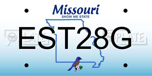EST28G Missouri License Plate