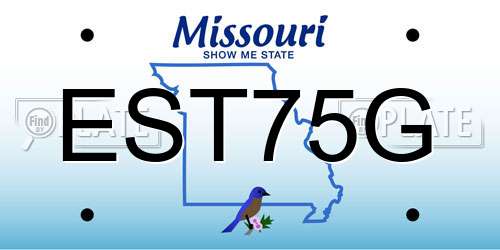 EST75G Missouri License Plate