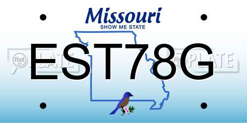 EST78G Missouri License Plate