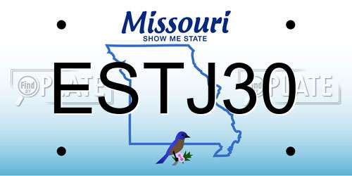 ESTJ30 Missouri License Plate