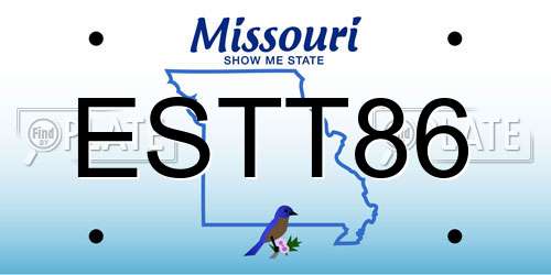ESTT86 Missouri License Plate