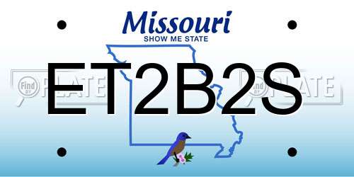 ET2B2S Missouri License Plate