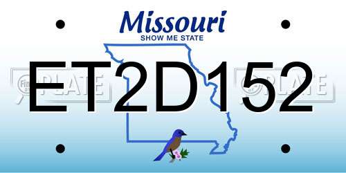 ET2D152 Missouri License Plate