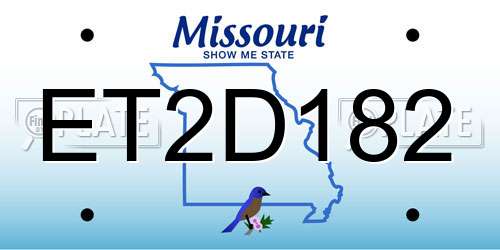 ET2D182 Missouri License Plate