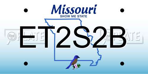 ET2S2B Missouri License Plate