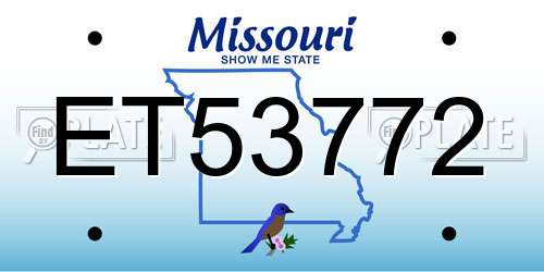 ET53772 Missouri License Plate