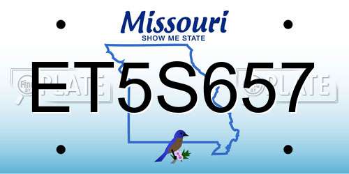 ET5S657 Missouri License Plate