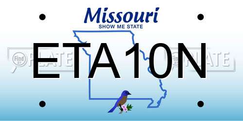 ETA10N Missouri License Plate