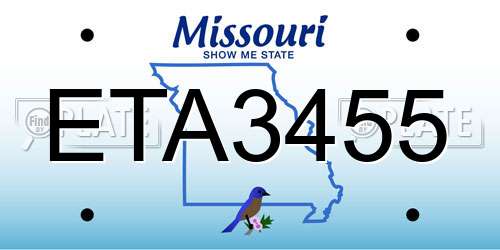 ETA3455 Missouri License Plate