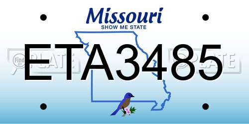 ETA3485 Missouri License Plate