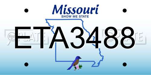 ETA3488 Missouri License Plate