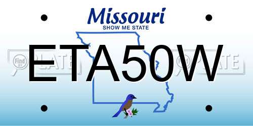 ETA50W Missouri License Plate