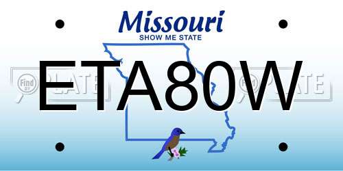 ETA80W Missouri License Plate