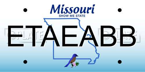 ETAEABB Missouri License Plate