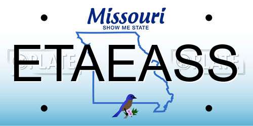 ETAEASS Missouri License Plate