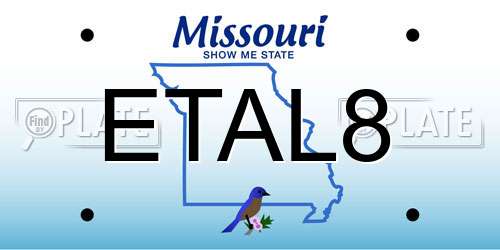 ETAL8 Missouri License Plate