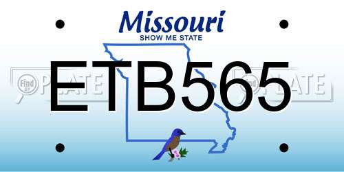 ETB565 Missouri License Plate