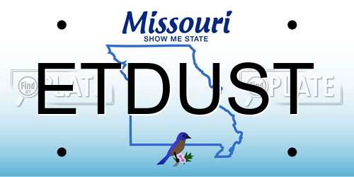 ETDUST Missouri License Plate
