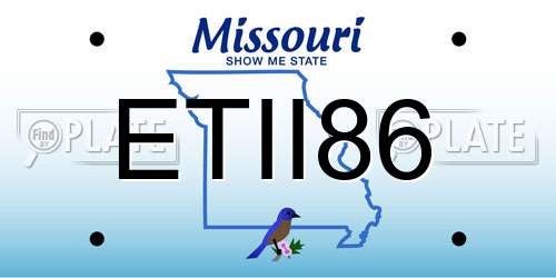 ETII86 Missouri License Plate