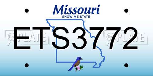 ETS3772 Missouri License Plate