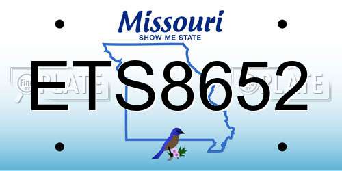 ETS8652 Missouri License Plate