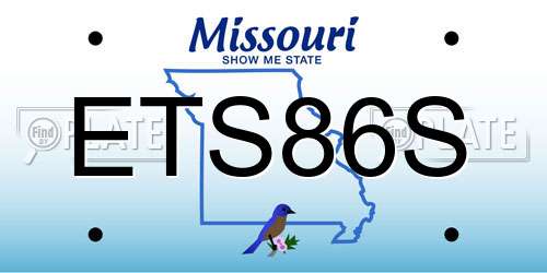 ETS86S Missouri License Plate