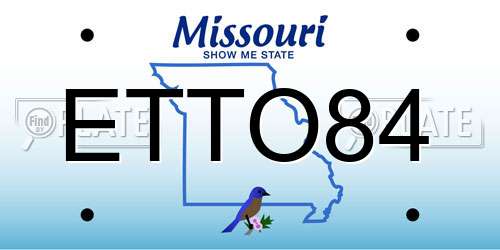 ETTO84 Missouri License Plate