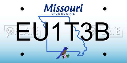 EU1T3B Missouri License Plate