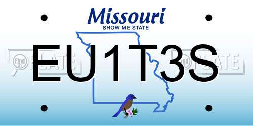 EU1T3S Missouri License Plate