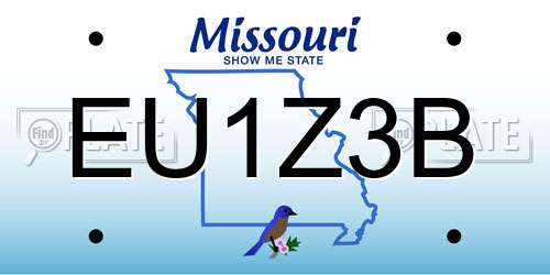 EU1Z3B Missouri License Plate