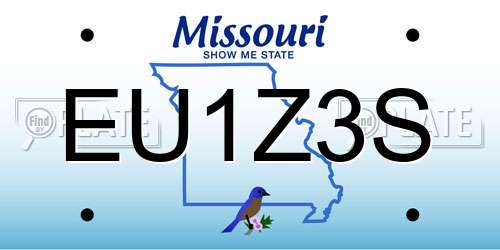 EU1Z3S Missouri License Plate
