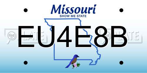 EU4E8B Missouri License Plate