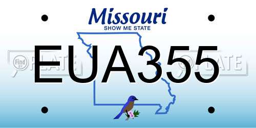 EUA355 Missouri License Plate