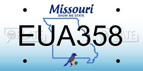 EUA358 Missouri License Plate