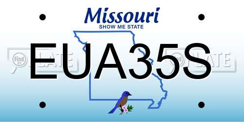EUA35S Missouri License Plate
