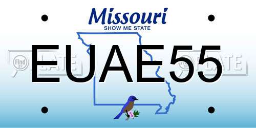 EUAE55 Missouri License Plate
