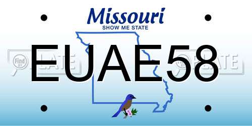 EUAE58 Missouri License Plate