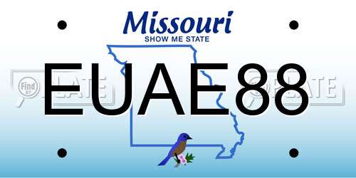 EUAE88 Missouri License Plate