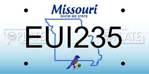 EUI235 Missouri License Plate