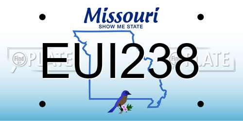 EUI238 Missouri License Plate