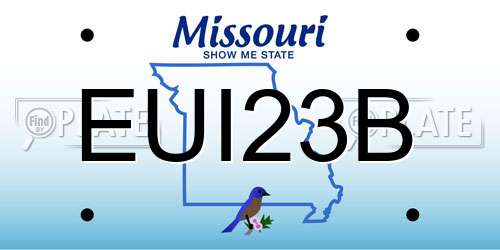 EUI23B Missouri License Plate