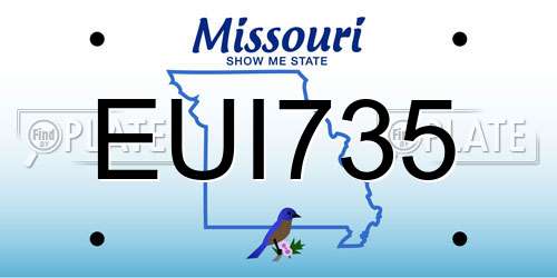 EUI735 Missouri License Plate