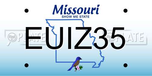 EUIZ35 Missouri License Plate