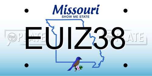 EUIZ38 Missouri License Plate