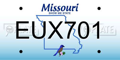 EUX701 Missouri License Plate